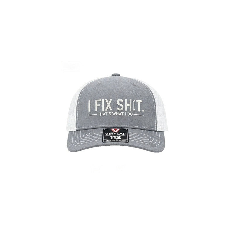 🔥2026 New Arrival ＆ Hot Sale🔥Mesh Back Trucker Cap with "I Fix Shit" Embroidery – Breathable Outdoor Sun Hat🧢☀️