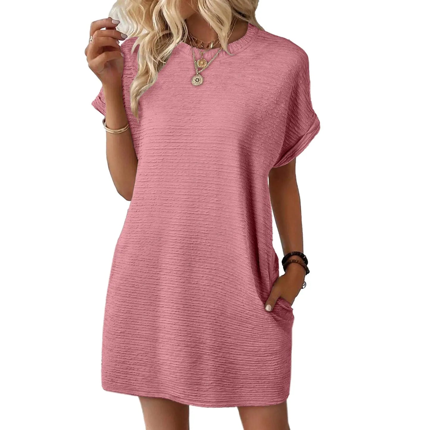 Spring Summer Dresses for Women 2026 Fashion Short Sleeve Mini Dress