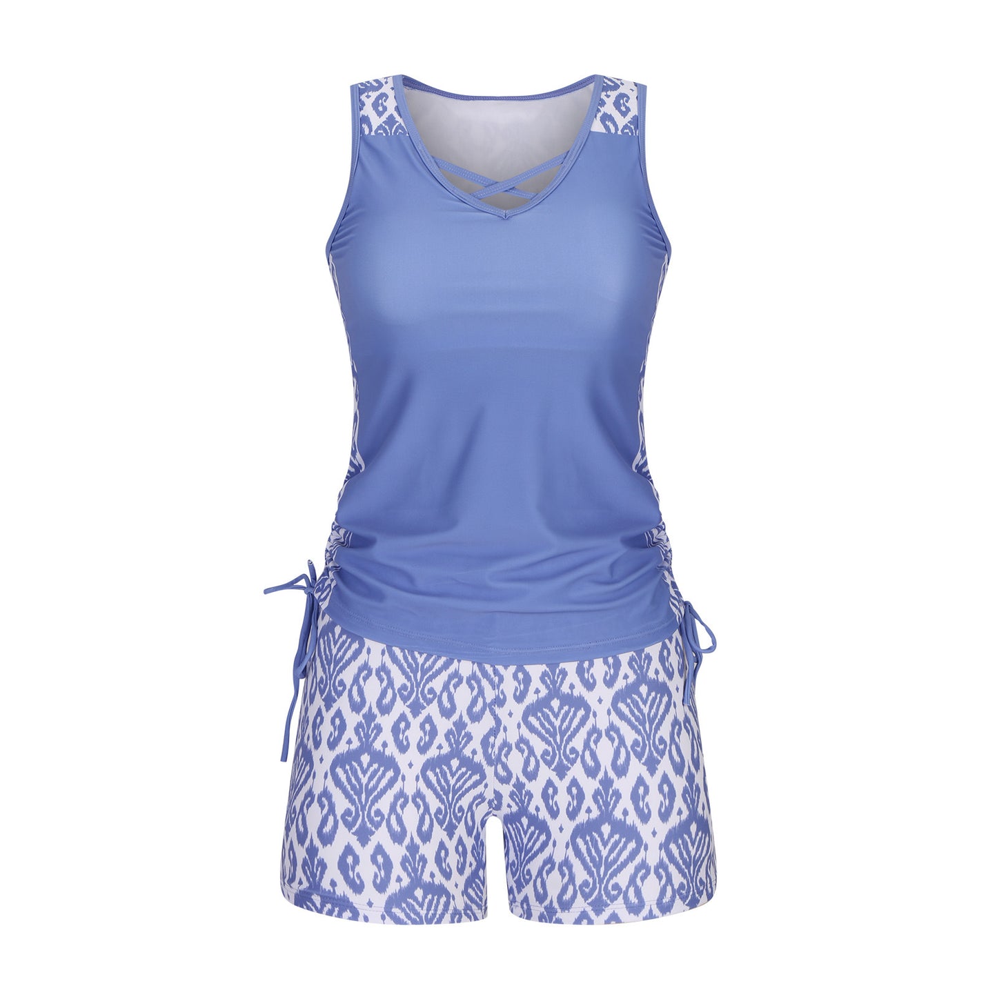 ⏰LAST DAY 60% OFF - Miraclesuit Women's Tummy Control Tankini Set with Built-In Bra – Flattering Boho Swimwear with Shorts🔥 Buy 2 Free Shipping